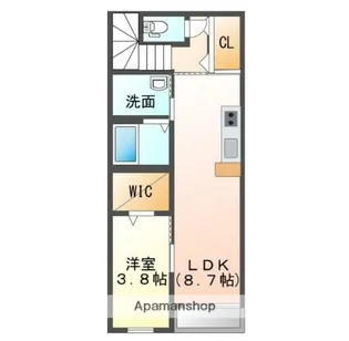 LEAD東仙台【201号室】の間取り