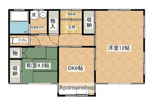 秋田県横手市清川町【一戸建】の間取り