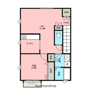 レスポアール・神明【201号室】の間取り