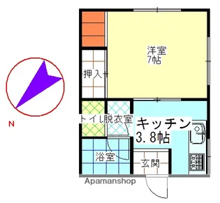 樹ハイム【102号室】の間取り