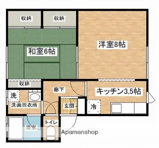 シティモア【1-B号室】の間取り