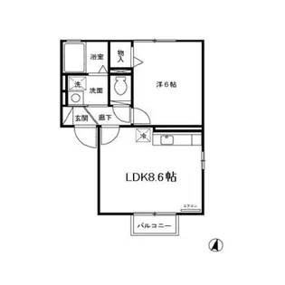 ウィルモアKJ【1階】の間取り
