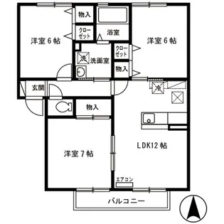 ヴィラージュK【1階】の間取り
