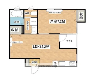 サン・ジェードⅢ【1-1号室】の間取り