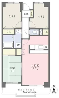 ロイヤルコート山王【3階】の間取り
