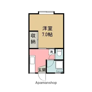 武道島ねむの木ハイツ【1A号室】の間取り