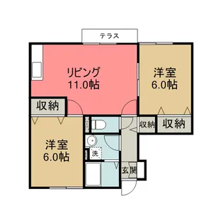 セジュール菖蒲【1階】の間取り