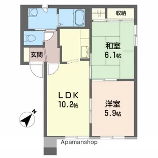 サンリバーA【2階】の間取り
