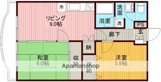 2LDKの間取り画像