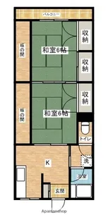 第六ゆりコーポ【1号室】の間取り