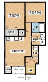 ショパン【1-B号室】の間取り