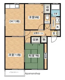 サニーハイツ浜町【21号室】の間取り