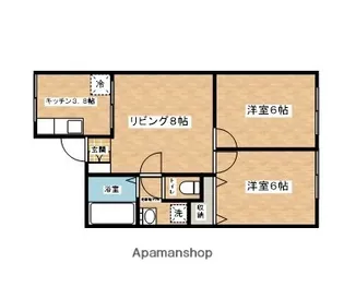 ウエストコーポラスⅠ【1階】の間取り