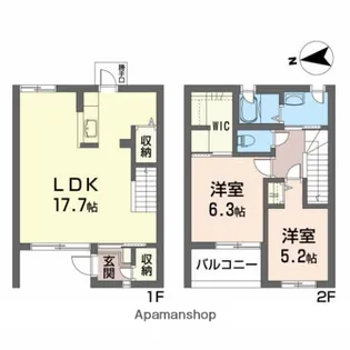 グラシス泉【102号室】の間取り