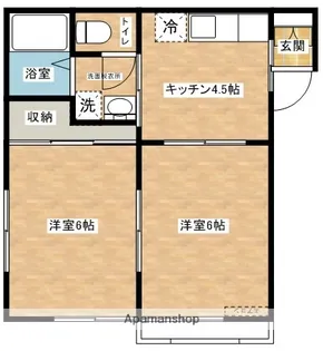コンフォート日の出【101号室】の間取り