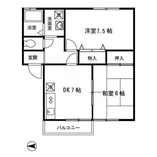 アネックス将軍野【202号室】の間取り