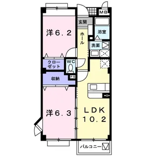 レジデンス せんゆう【1階】の間取り