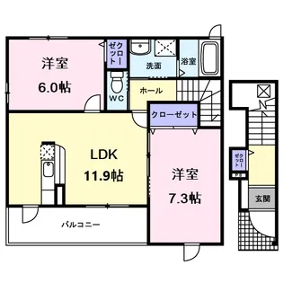 ガーデンハウス花園【2階】の間取り