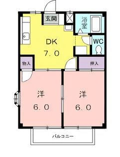 グランメール大場A【2階】の間取り