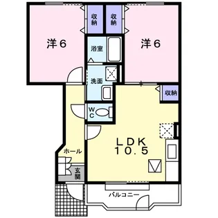 パルパレスB【1階】の間取り