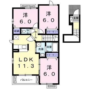 ブローテⅡ【2階】の間取り