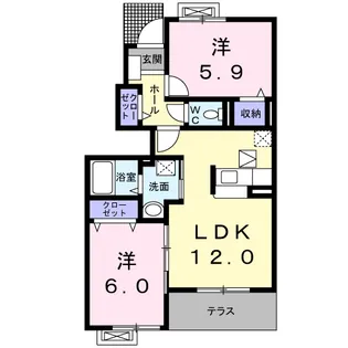ブローテⅡ【1階】の間取り