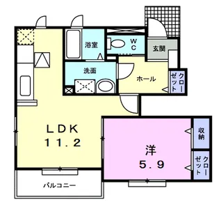 サンヴァリエ華【1階】の間取り