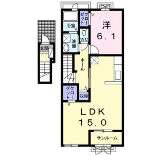 クロワール【2階】の間取り