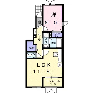 エレー F【1階】の間取り