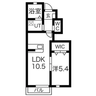 ミルト107 B棟【1階】の間取り