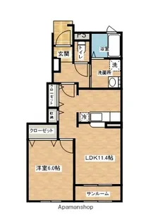 レガーロ B【102号室】の間取り