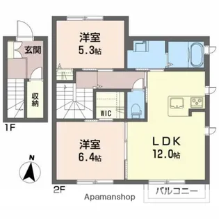 エクラージュB【202号室】の間取り