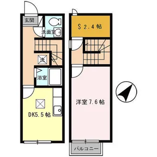 宮城県東松島市矢本字西新町【テラスハウス】の間取り