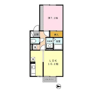 メゾングレース広面 B【103号室】の間取り