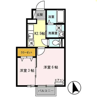 グランモア千秋【1階】の間取り