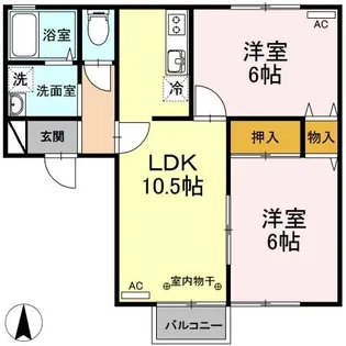 アネックス将軍野【2階】の間取り