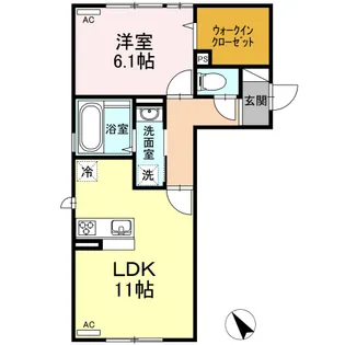 セジュールシスバトー【2階】の間取り
