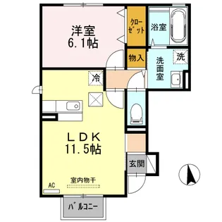 グリュック A【1階】の間取り