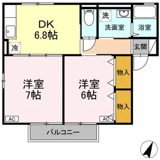 グリーンゲーブルズ D【2階】の間取り