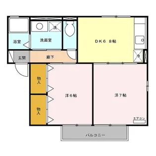 グリーンゲーブルズ E【2階】の間取り