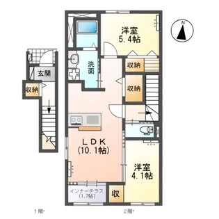 ソレイユⅡ【206号室】の間取り