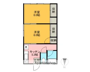 大鍬ハイツ【203号室】の間取り