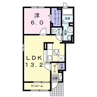 ウエスト プリムローズA【1階】の間取り