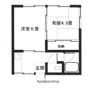 小橋アパート【2階】の間取り