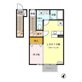 ア・レーズコート【201号室】の間取り