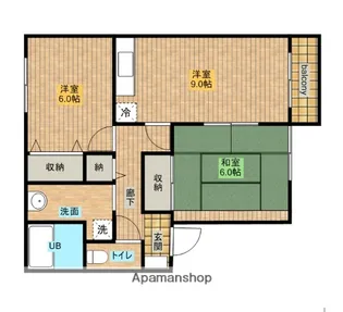 アリエスカB棟【103号室】の間取り