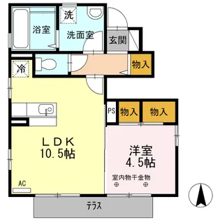 ディアコートASKA【1階】の間取り