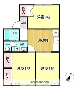 パレーシャル亀の町【1階】の間取り