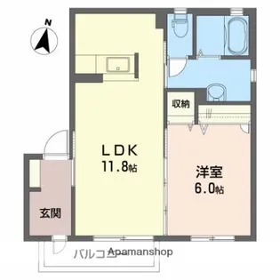 オルボスB【2階】の間取り