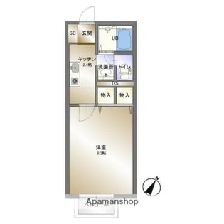 秋田県秋田市旭南1丁目【アパート】の間取り
